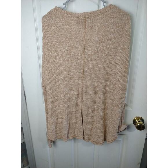 Out From Under Rust Oversized M Long Sleeve V Neck Waffle Button Knotted Blouse. - Picture 9 of 9